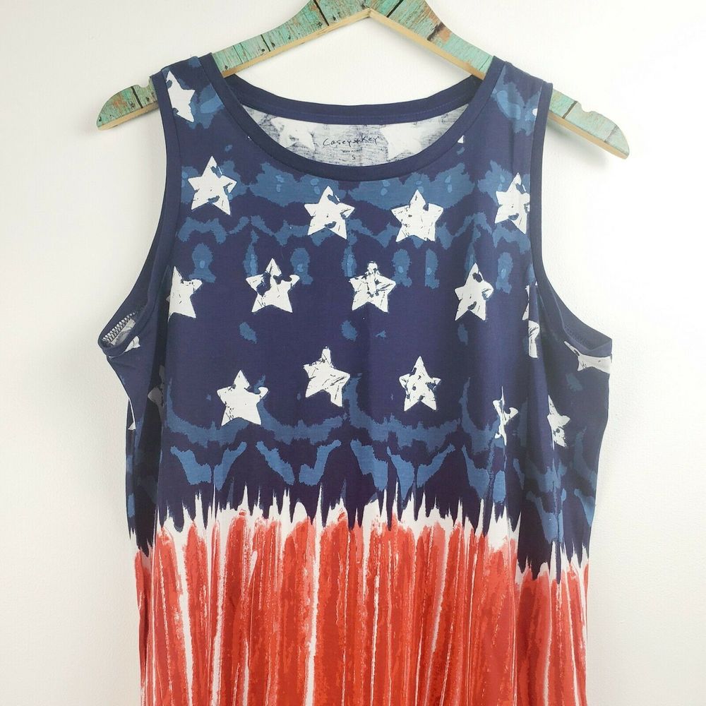 Casey Key USA Flag Tank Top Size S EUC - Picture 2 of 5